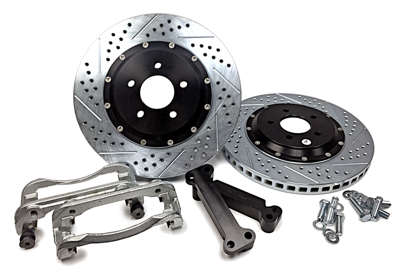 Ford Mustang Brake Rotors (2) - Front - Baer Brakes - Eradispeed+1 SDZ 2-Piece Slotted/Drilled - Black - `05-`14
